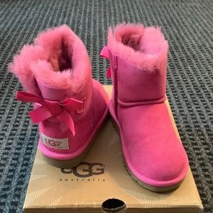 Ugg Uggs Bailey bow toddler girls cerise hot pink fuchsia boots 10
